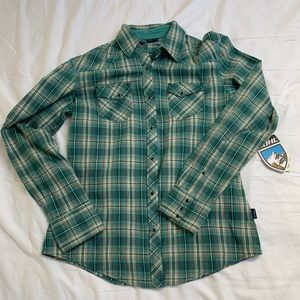 Plaid Kuhl pearl snap button down